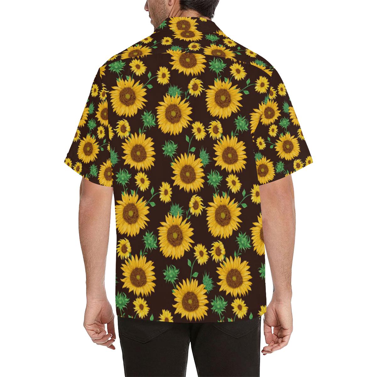 Sunflower Pattern Print Design SF01 Men Hawaiian Shirt-JorJune