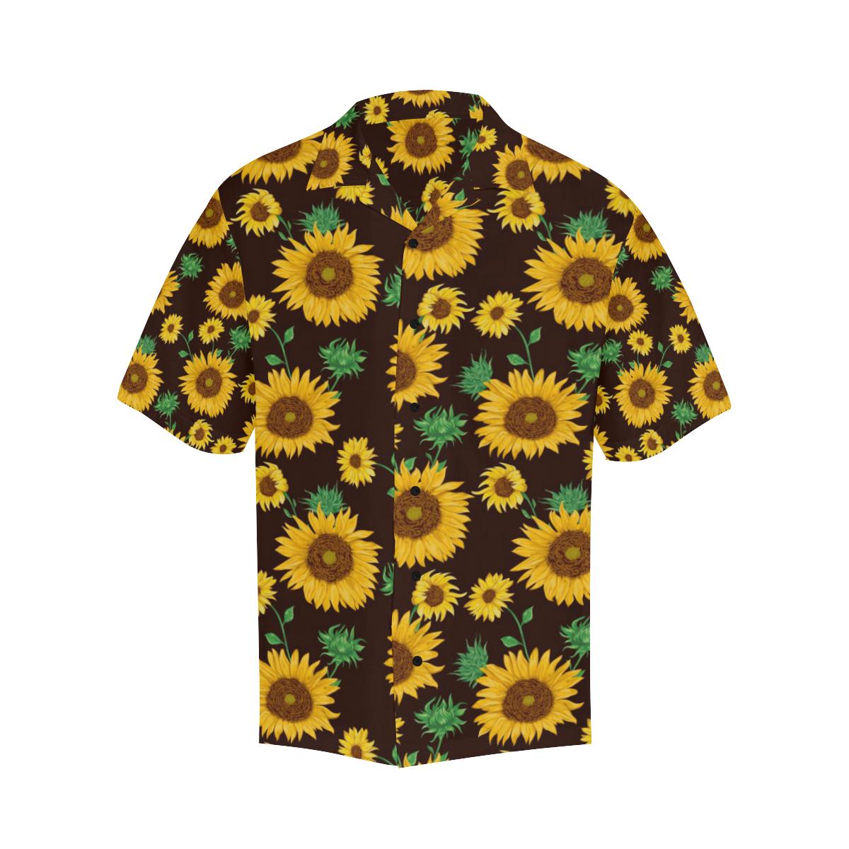 Sunflower Pattern Print Design SF01 Men Hawaiian Shirt-JorJune