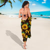 Sunflower Pattern Print Design SF01 Sarong Pareo Wrap-JORJUNE.COM