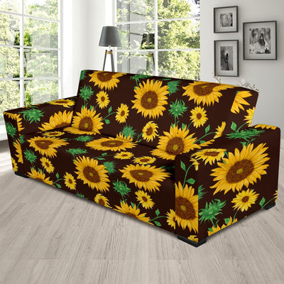 Sunflower Pattern Print Design SF01 Sofa Slipcover-JORJUNE.COM