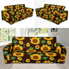Sunflower Pattern Print Design SF01 Sofa Slipcover-JORJUNE.COM