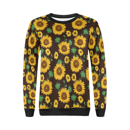 Sunflower Pattern Print Design SF01 Women Long Sleeve Sweatshirt-JorJune