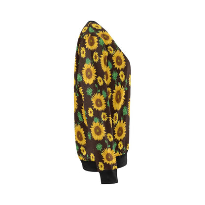 Sunflower Pattern Print Design SF01 Women Long Sleeve Sweatshirt-JorJune