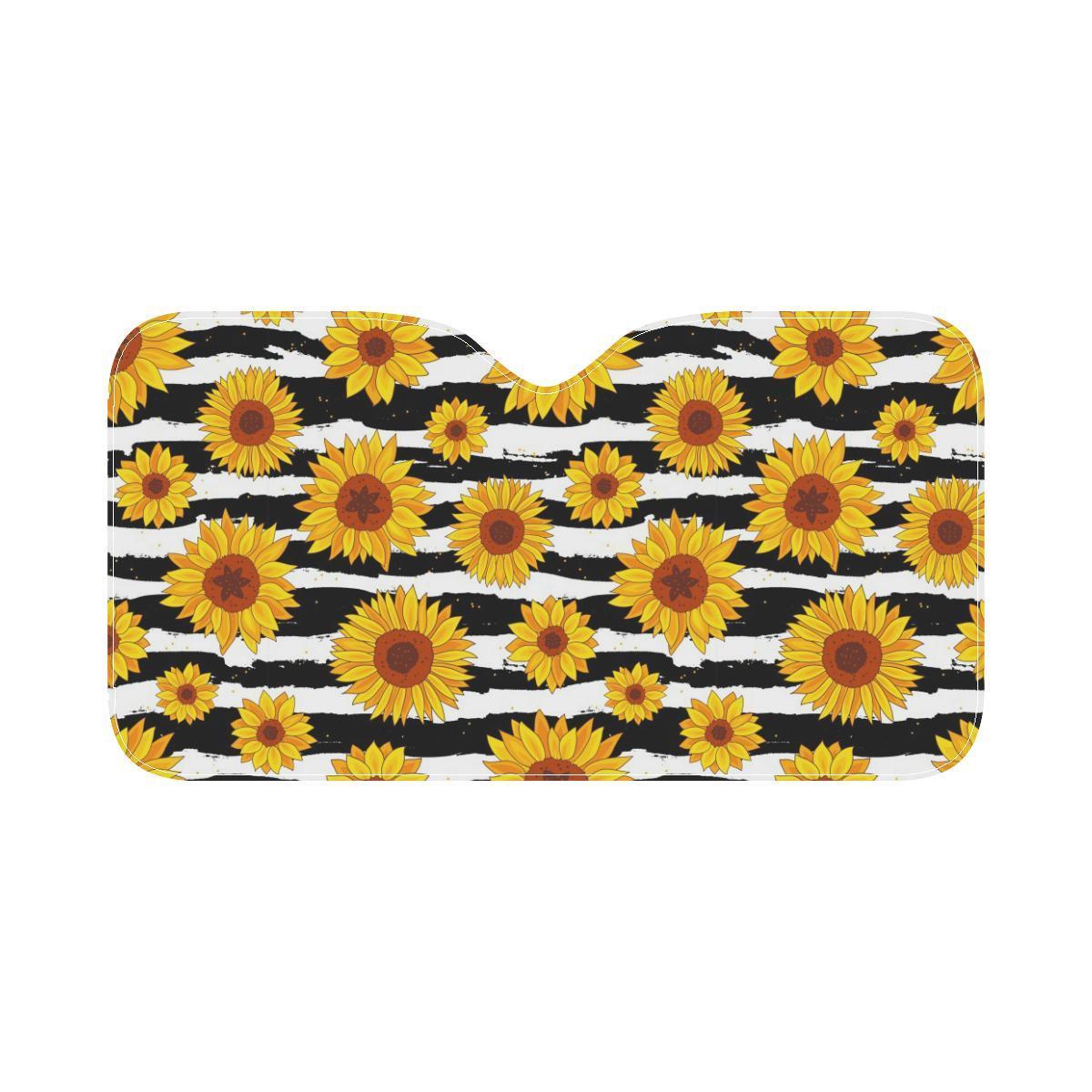 Sunflower Pattern Print Design SF010 Car Sun Shade-JorJune
