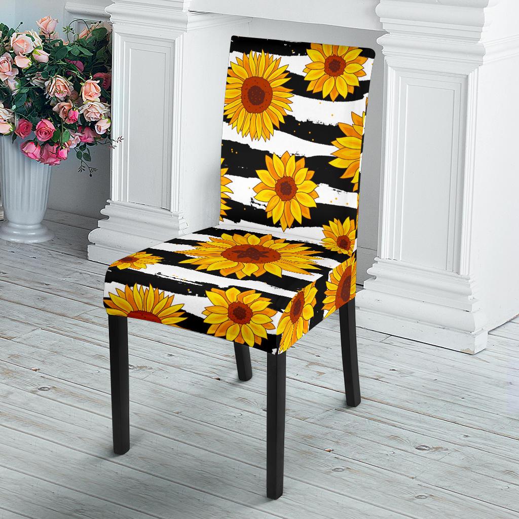 Sunflower Pattern Print Design SF010 Dining Chair Slipcover-JORJUNE.COM