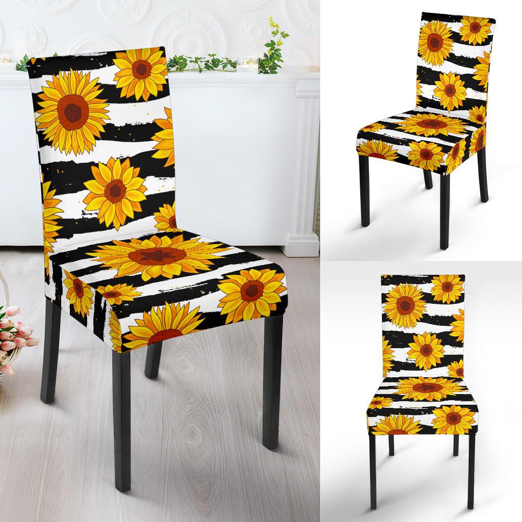 Sunflower Pattern Print Design SF010 Dining Chair Slipcover-JORJUNE.COM