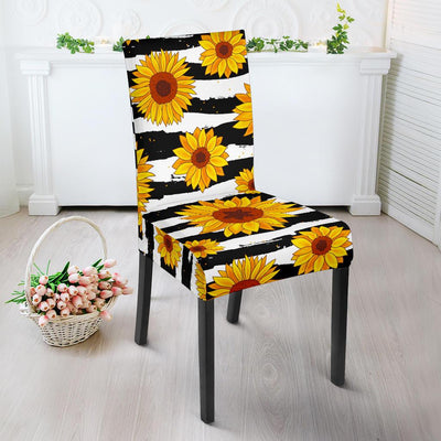 Sunflower Pattern Print Design SF010 Dining Chair Slipcover-JORJUNE.COM