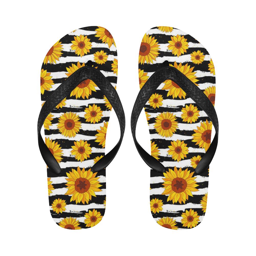 Sunflower Pattern Print Design SF010 Flip Flops-JorJune