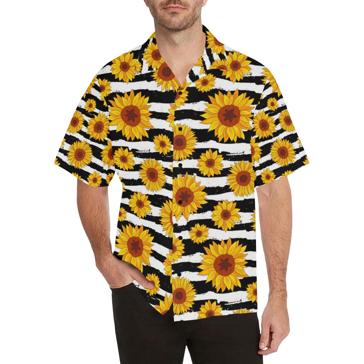 Sunflower Pattern Print Design SF010 Men Hawaiian Shirt-JorJune