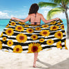 Sunflower Pattern Print Design SF010 Sarong Pareo Wrap-JORJUNE.COM