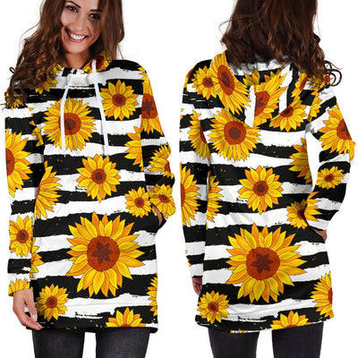 Sunflower Pattern Print Design SF010 Women Hoodie Dress