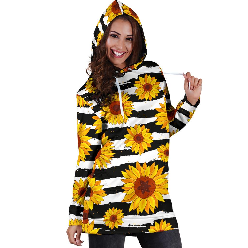 Sunflower Pattern Print Design SF010 Women Hoodie Dress