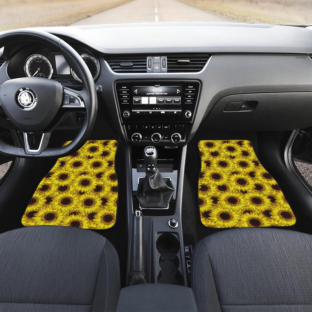 Sunflower Pattern Print Design SF011 Car Floor Mats-JORJUNE.COM