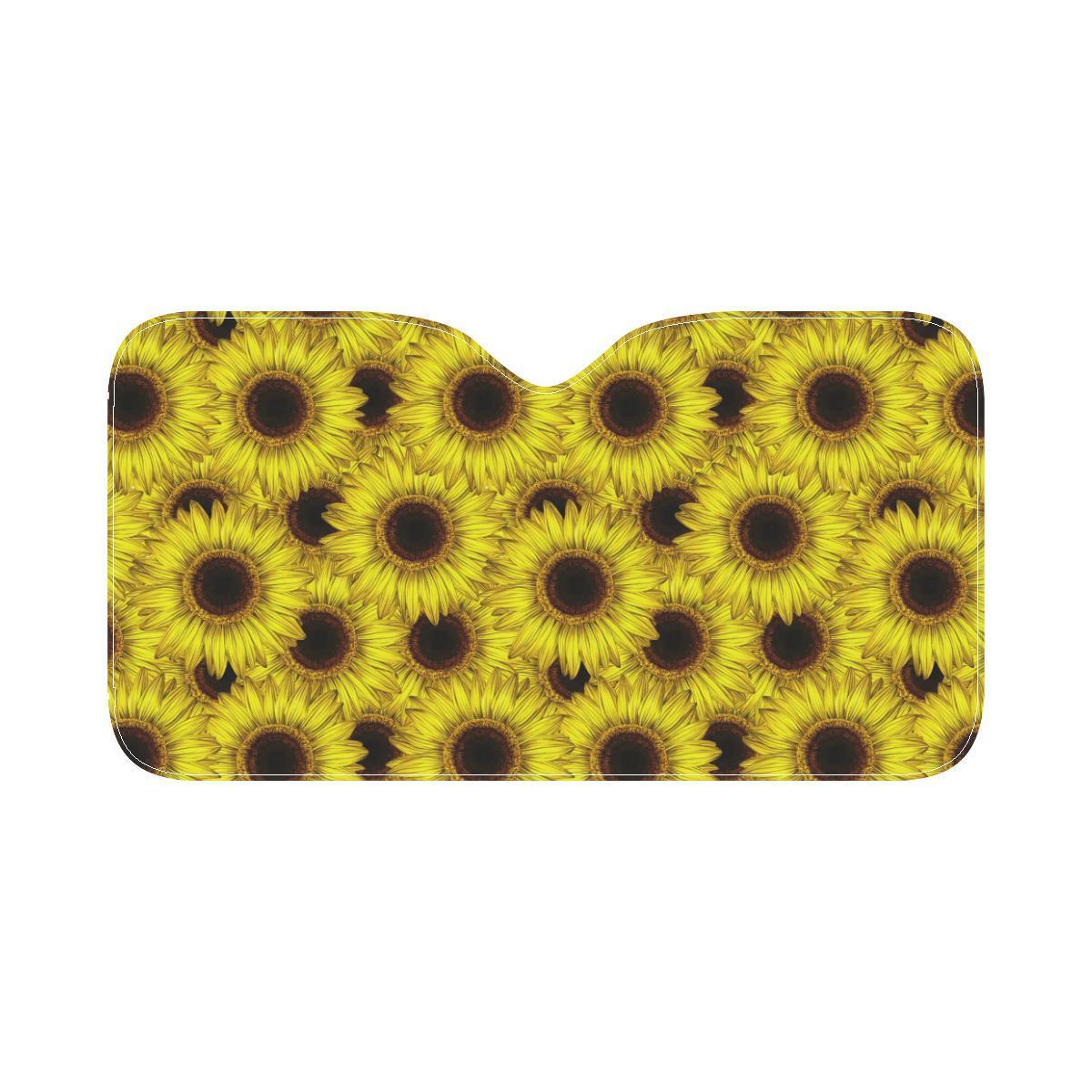 Sunflower Pattern Print Design SF011 Car Sun Shade-JorJune