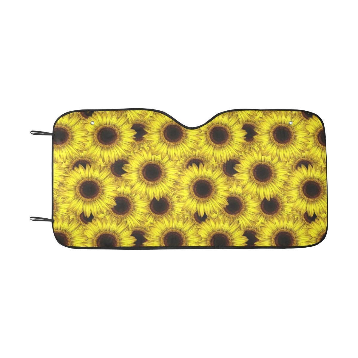 Sunflower Pattern Print Design SF011 Car Sun Shade-JorJune