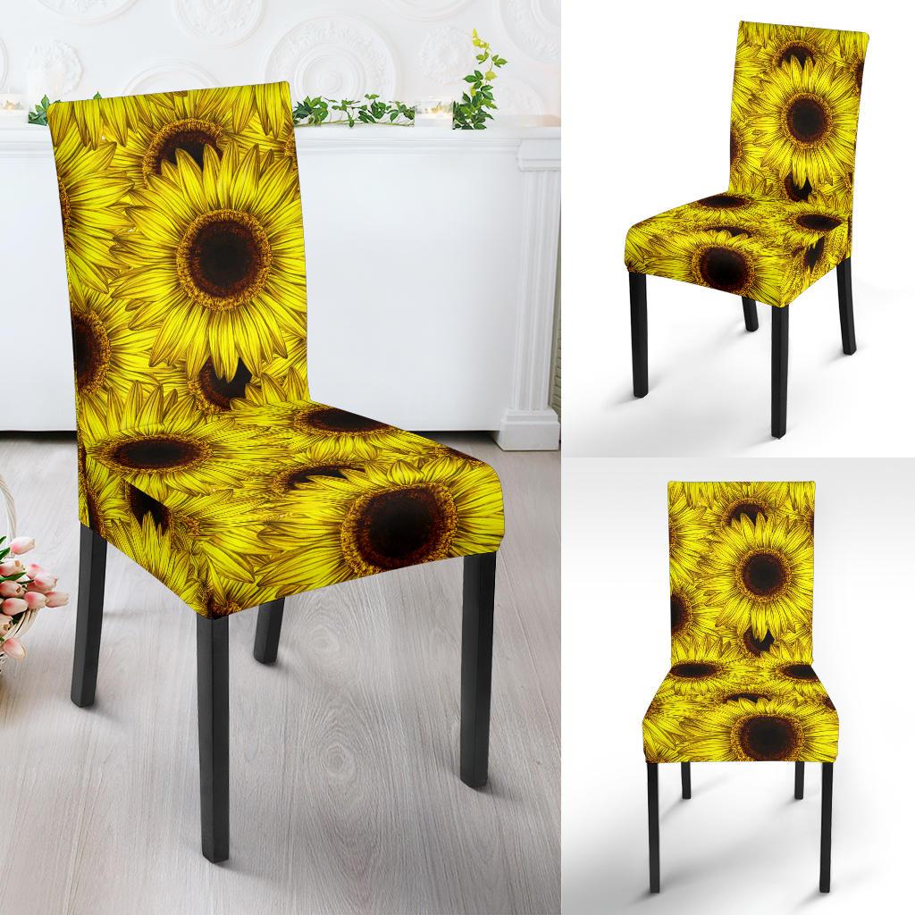 Sunflower Pattern Print Design SF011 Dining Chair Slipcover-JORJUNE.COM