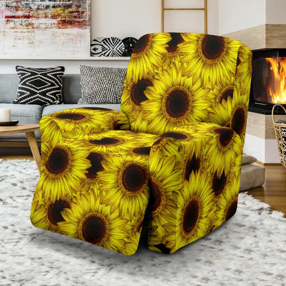 Sunflower Pattern Print Design SF011 Recliner Slipcover-JORJUNE.COM