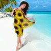 Sunflower Pattern Print Design SF011 Sarong Pareo Wrap-JORJUNE.COM