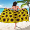 Sunflower Pattern Print Design SF011 Sarong Pareo Wrap-JORJUNE.COM