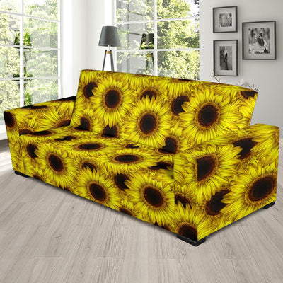 Sunflower Pattern Print Design SF011 Sofa Slipcover-JORJUNE.COM