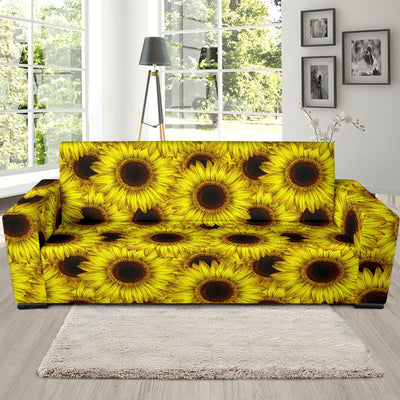 Sunflower Pattern Print Design SF011 Sofa Slipcover-JORJUNE.COM