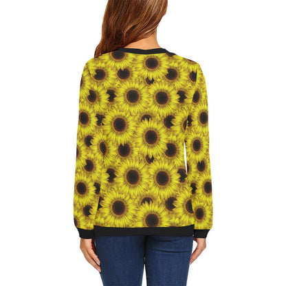 Sunflower Pattern Print Design SF011 Women Long Sleeve Sweatshirt-JorJune