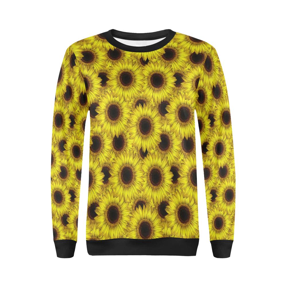 Sunflower Pattern Print Design SF011 Women Long Sleeve Sweatshirt-JorJune