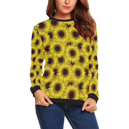 Sunflower Pattern Print Design SF011 Women Long Sleeve Sweatshirt-JorJune