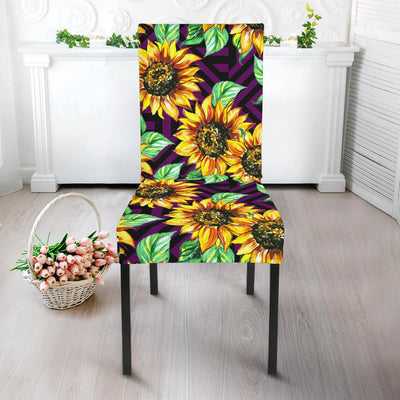 Sunflower Pattern Print Design SF012 Dining Chair Slipcover-JORJUNE.COM