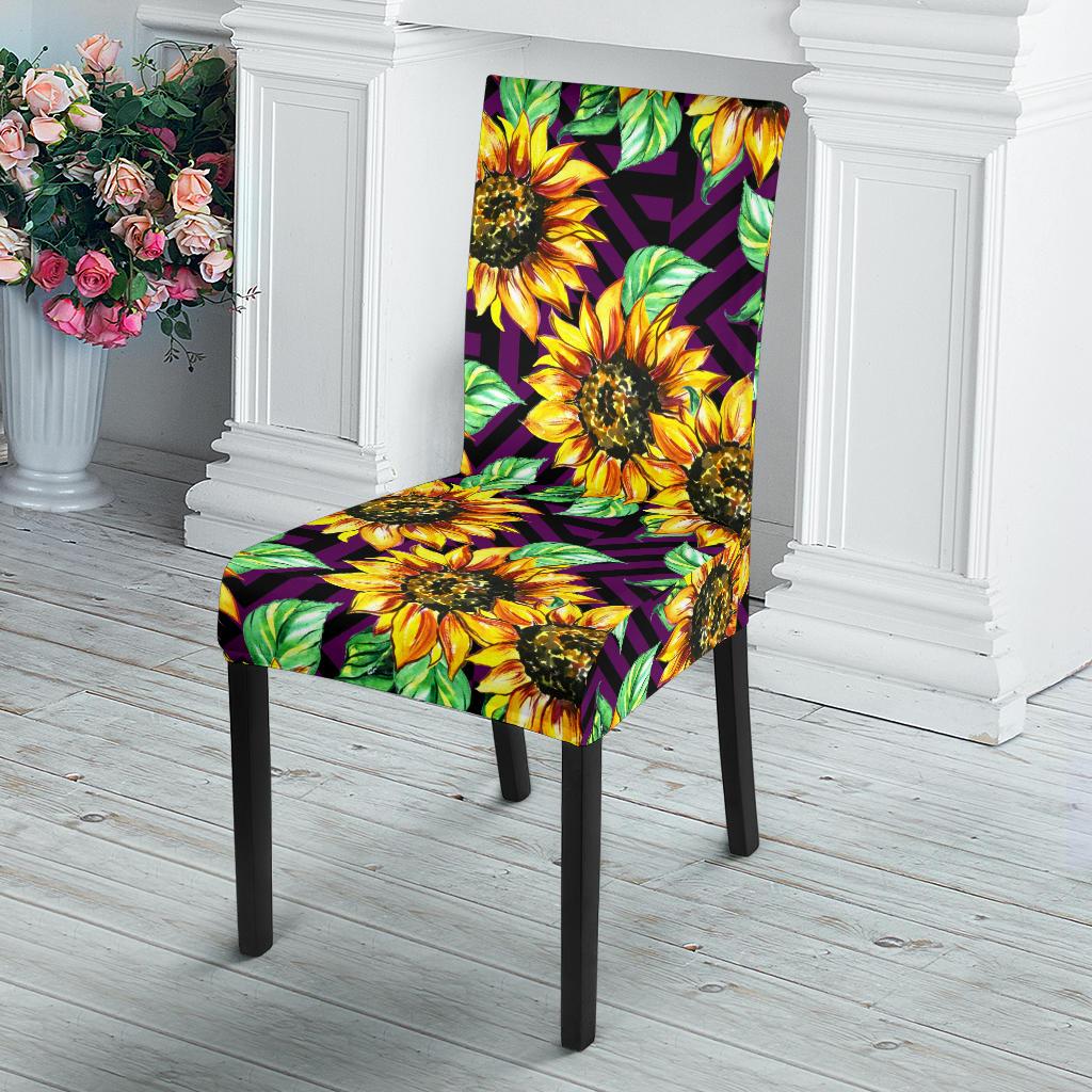 Sunflower Pattern Print Design SF012 Dining Chair Slipcover-JORJUNE.COM