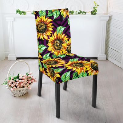 Sunflower Pattern Print Design SF012 Dining Chair Slipcover-JORJUNE.COM