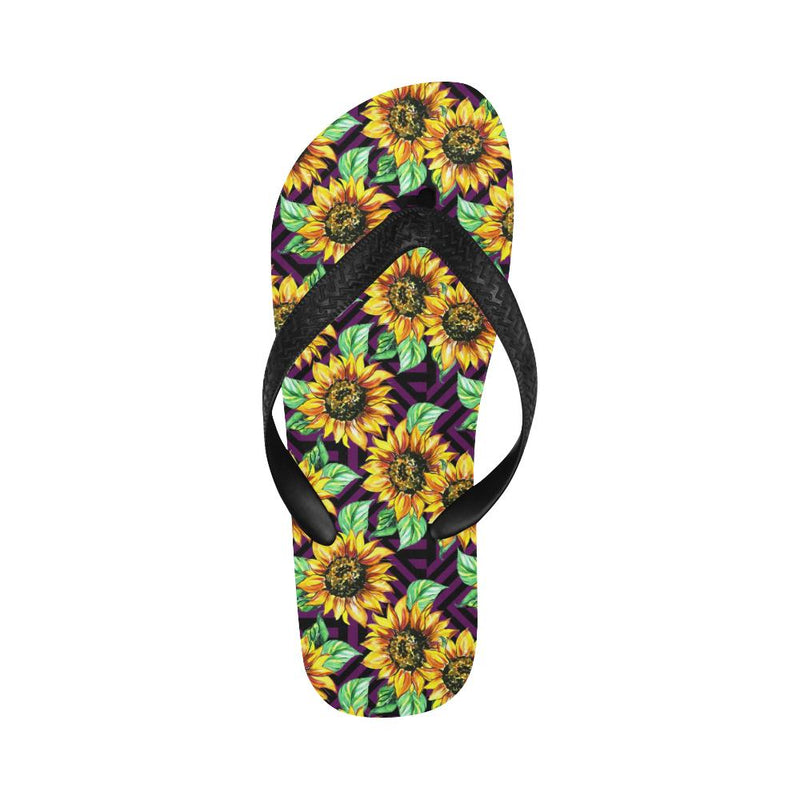 Sunflower Pattern Print Design SF012 Flip Flops-JorJune