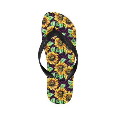 Sunflower Pattern Print Design SF012 Flip Flops-JorJune