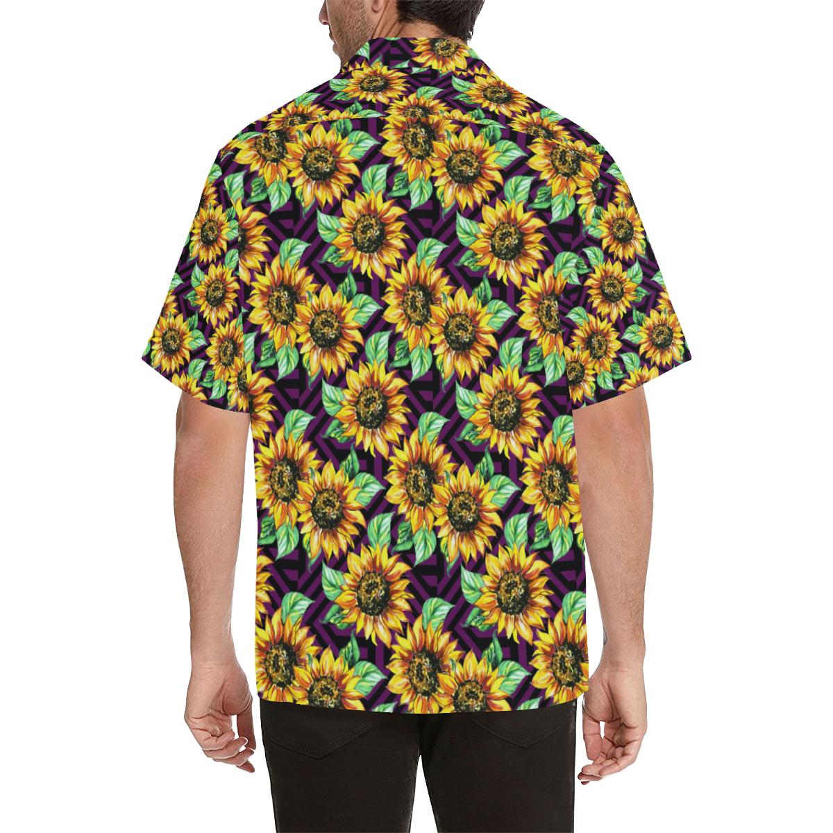 Sunflower Pattern Print Design SF012 Men Hawaiian Shirt-JorJune
