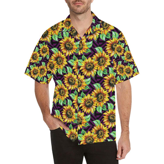 Sunflower Pattern Print Design SF012 Men Hawaiian Shirt-JorJune