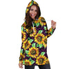Sunflower Pattern Print Design SF012 Women Hoodie Dress