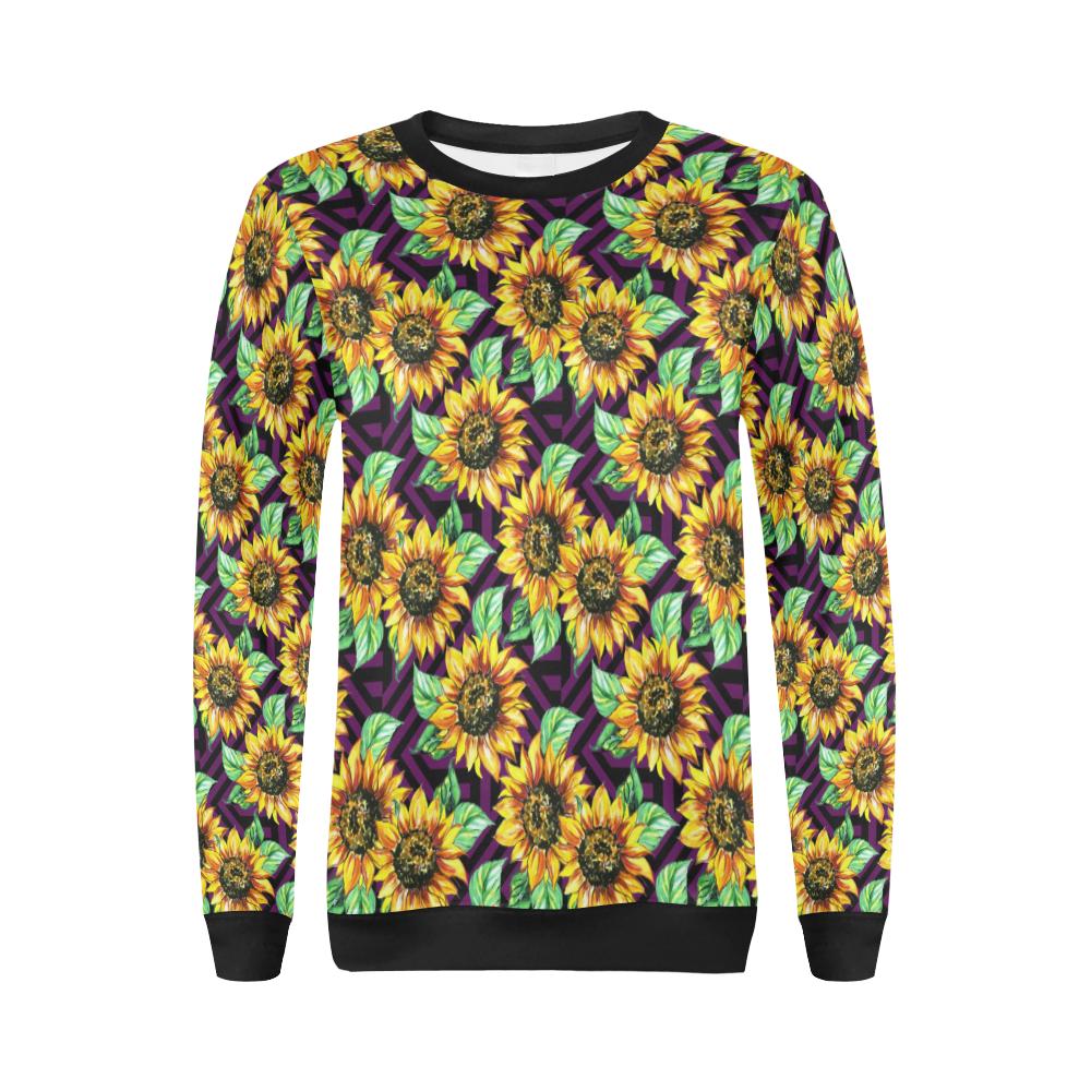 Sunflower Pattern Print Design SF012 Women Long Sleeve Sweatshirt-JorJune