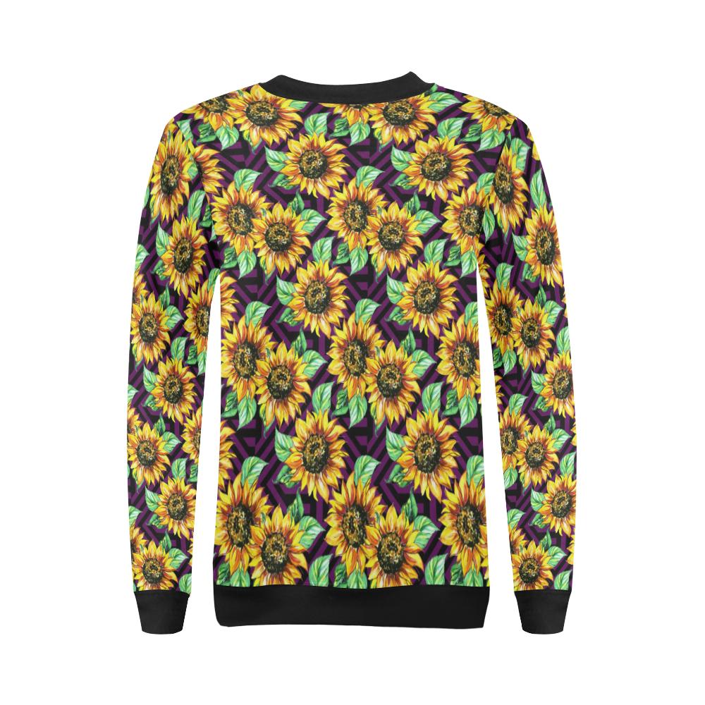 Sunflower Pattern Print Design SF012 Women Long Sleeve Sweatshirt-JorJune