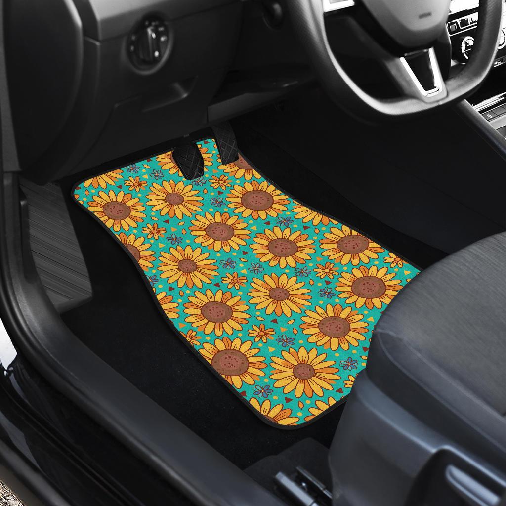 Sunflower Pattern Print Design SF013 Car Floor Mats-JORJUNE.COM