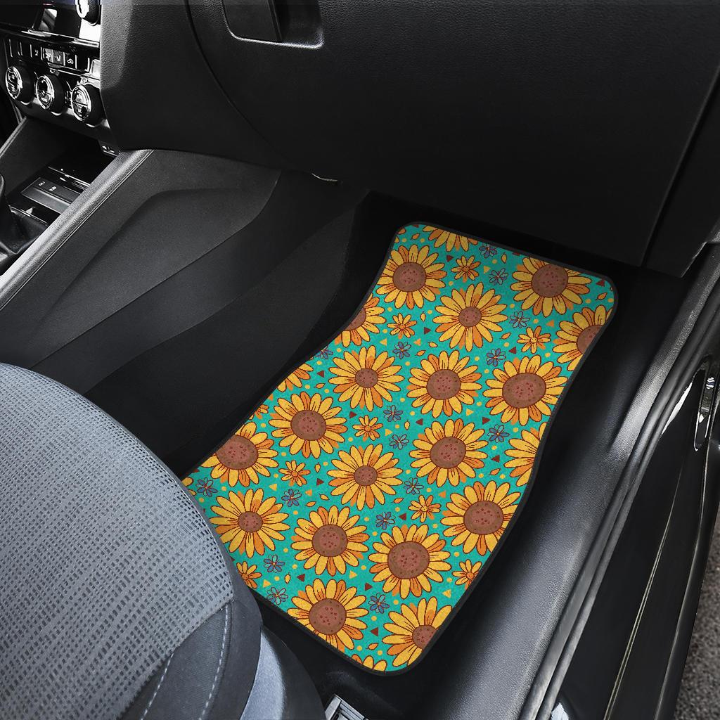 Sunflower Pattern Print Design SF013 Car Floor Mats-JORJUNE.COM
