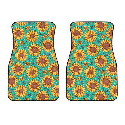 Sunflower Pattern Print Design SF013 Car Floor Mats-JORJUNE.COM