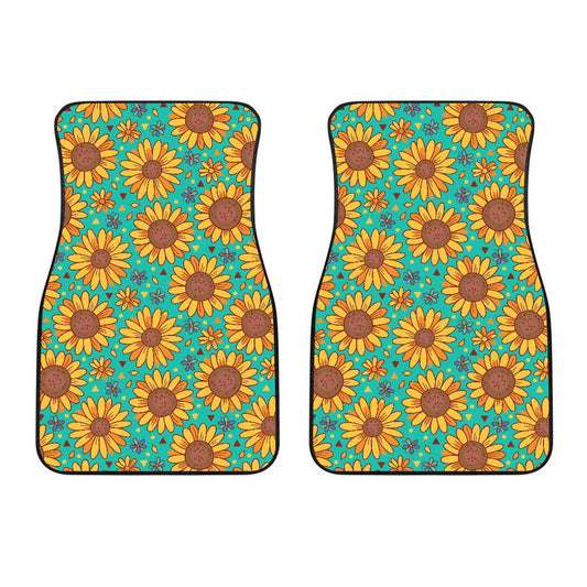 Sunflower Pattern Print Design SF013 Car Floor Mats-JORJUNE.COM