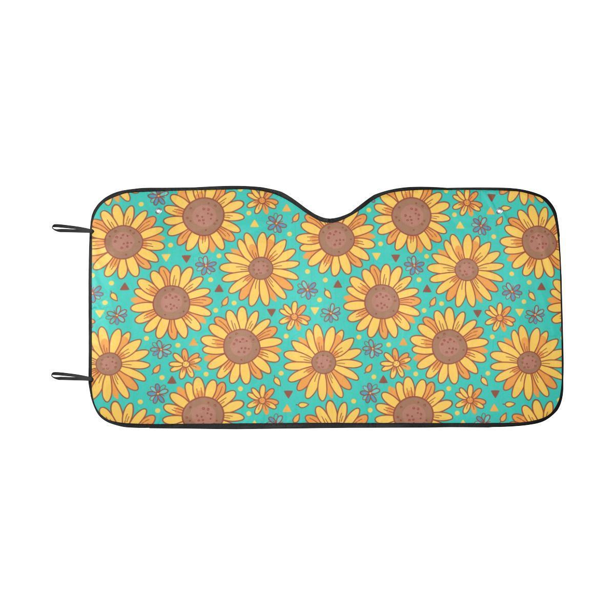Sunflower Pattern Print Design SF013 Car Sun Shade-JorJune
