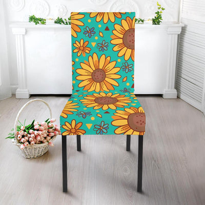 Sunflower Pattern Print Design SF013 Dining Chair Slipcover-JORJUNE.COM