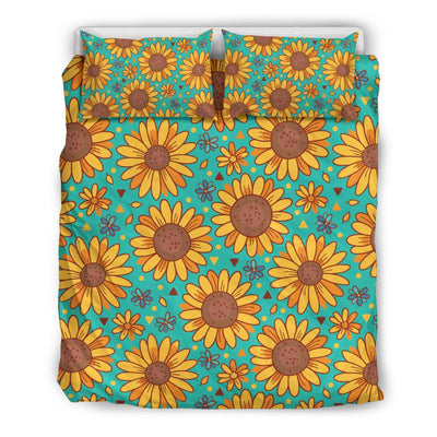 Sunflower Pattern Print Design SF013 Duvet Cover Bedding Set-JORJUNE.COM