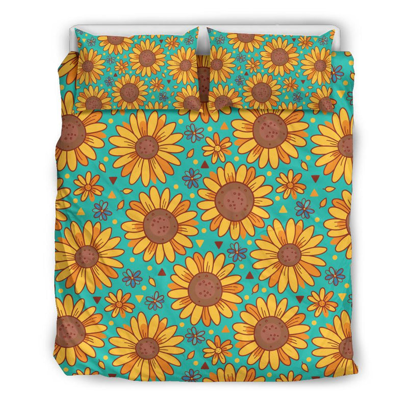 Sunflower Pattern Print Design SF013 Duvet Cover Bedding Set-JORJUNE.COM