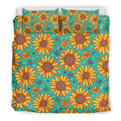 Sunflower Pattern Print Design SF013 Duvet Cover Bedding Set-JORJUNE.COM