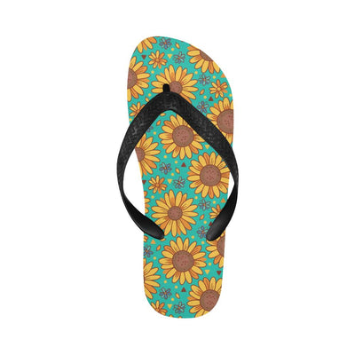 Sunflower Pattern Print Design SF013 Flip Flops-JorJune