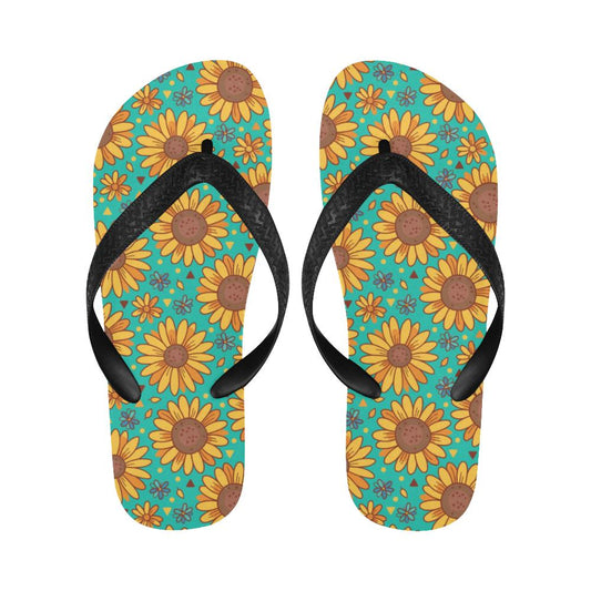 Sunflower Pattern Print Design SF013 Flip Flops-JorJune