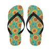 Sunflower Pattern Print Design SF013 Flip Flops-JorJune